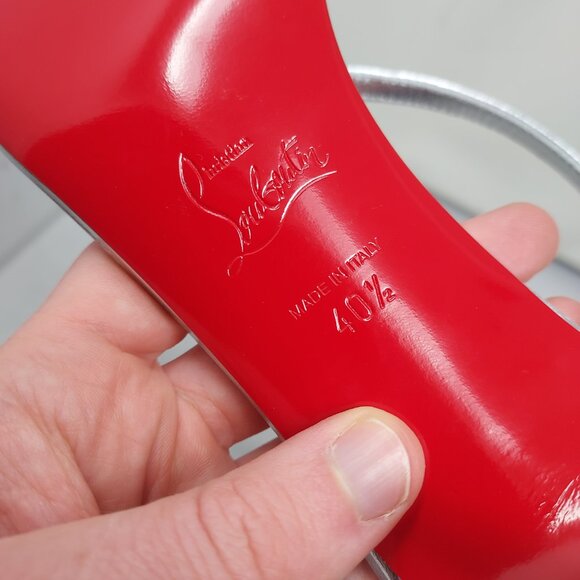 CHRISTIAN LOUBOUTIN Rosalie Strass Silver Strappy Heel Sandal - Picture 4 of 12